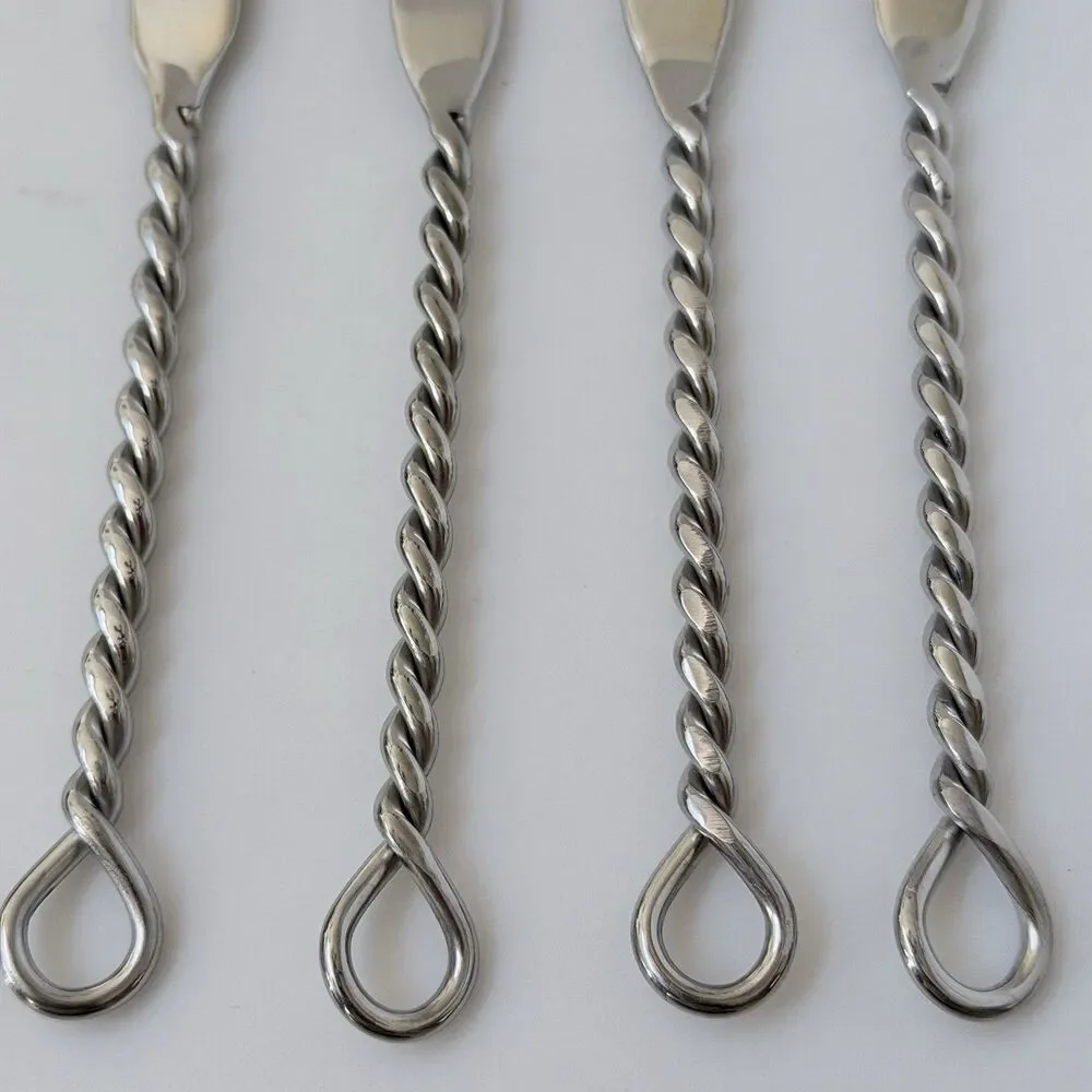 4pc Gourmet Settings Silver Braid Butter Spreader 7